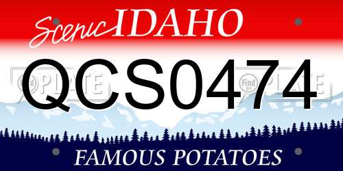 QCS0474 Idaho License Plate