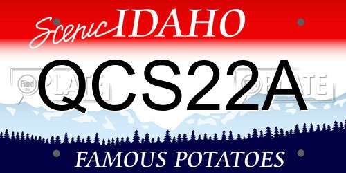 QCS22A Idaho License Plate