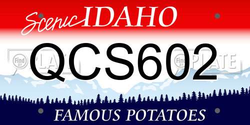 QCS602 Idaho License Plate