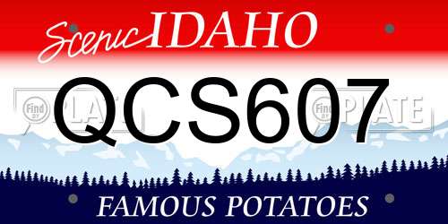 QCS607 Idaho License Plate