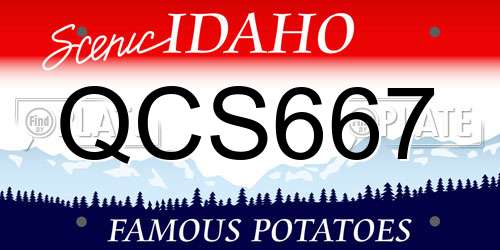 QCS667 Idaho License Plate