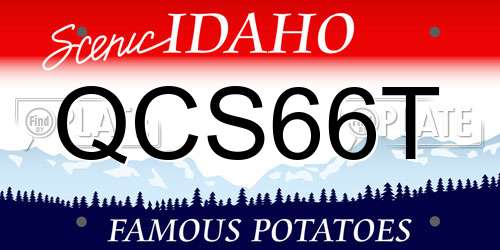 QCS66T Idaho License Plate