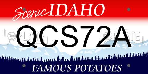QCS72A Idaho License Plate