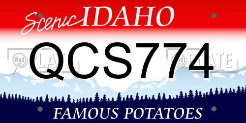 QCS774 Idaho License Plate