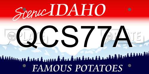 QCS77A Idaho License Plate