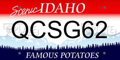 QCSG62 Idaho License Plate
