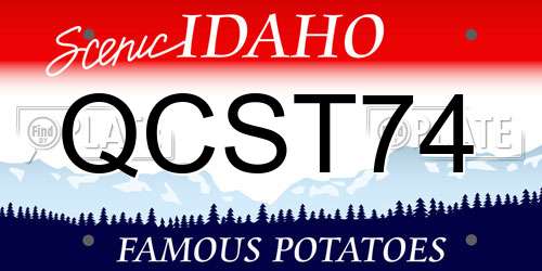 QCST74 Idaho License Plate