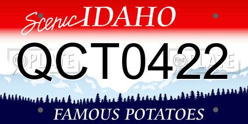 QCT0422 Idaho License Plate