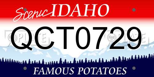 QCT0729 Idaho License Plate