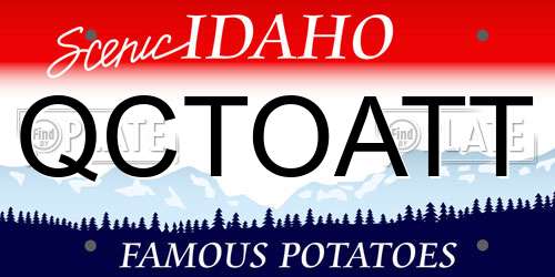 QCTOATT Idaho License Plate