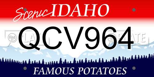 QCV964 Idaho License Plate