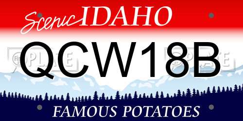 QCW18B Idaho License Plate
