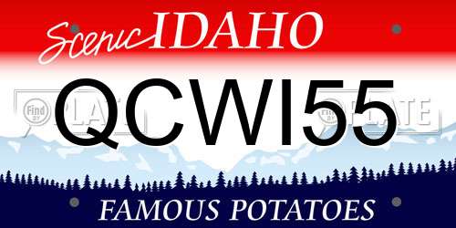QCWI55 Idaho License Plate