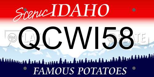 QCWI58 Idaho License Plate