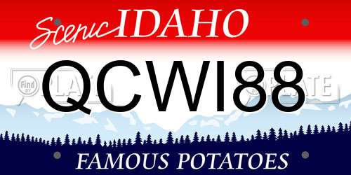 QCWI88 Idaho License Plate