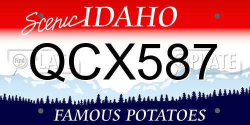 QCX587 Idaho License Plate