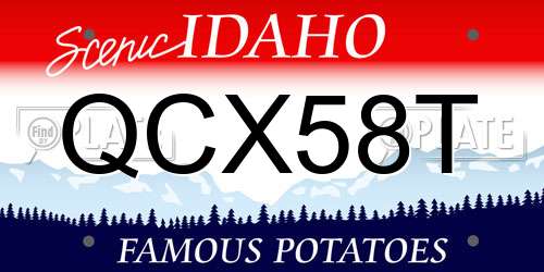 QCX58T Idaho License Plate