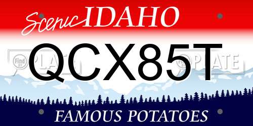 QCX85T Idaho License Plate