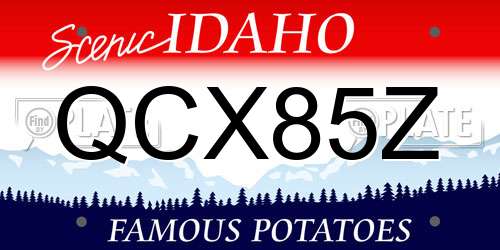 QCX85Z Idaho License Plate