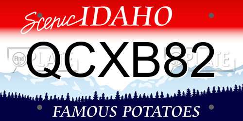 QCXB82 Idaho License Plate