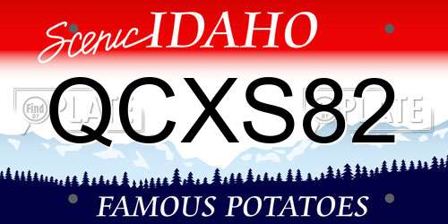 QCXS82 Idaho License Plate