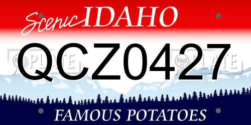 QCZ0427 Idaho License Plate
