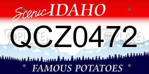 QCZ0472 Idaho License Plate