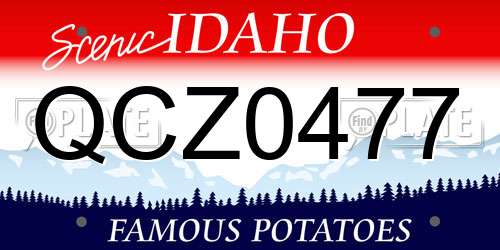 QCZ0477 Idaho License Plate