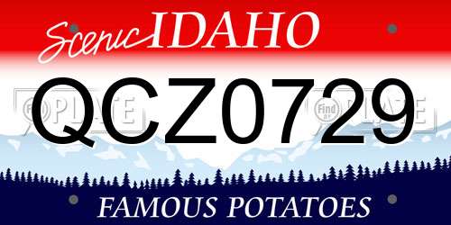 QCZ0729 Idaho License Plate