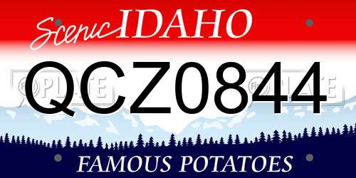 QCZ0844 Idaho License Plate