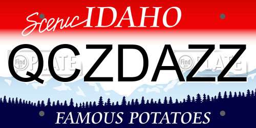 QCZDAZZ Idaho License Plate