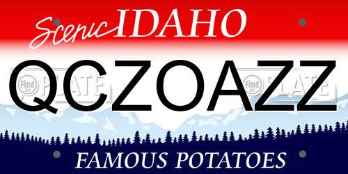 QCZOAZZ Idaho License Plate