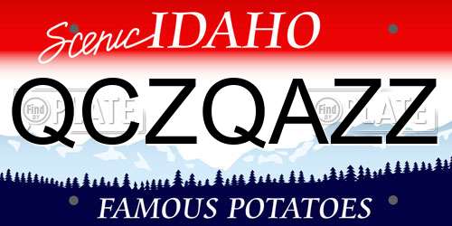 QCZQAZZ Idaho License Plate