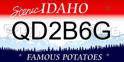 QD2B6G Idaho License Plate
