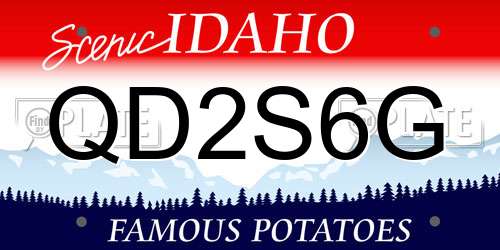 QD2S6G Idaho License Plate