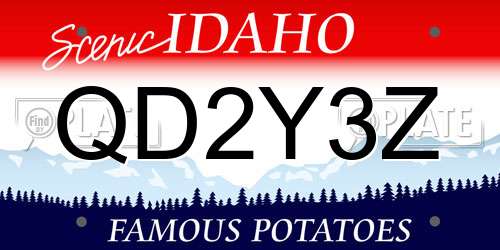 QD2Y3Z Idaho License Plate