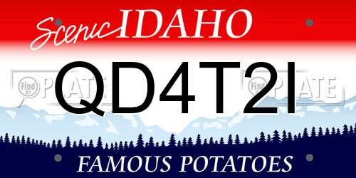 QD4T2I Idaho License Plate