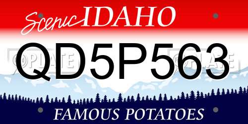 QD5P563 Idaho License Plate