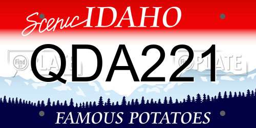 QDA221 Idaho License Plate