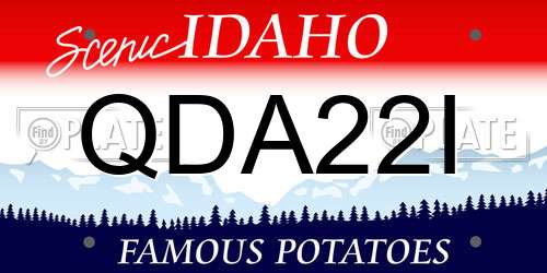 QDA22I Idaho License Plate