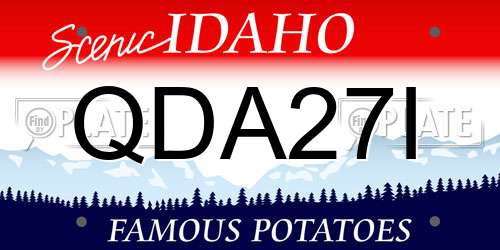QDA27I Idaho License Plate