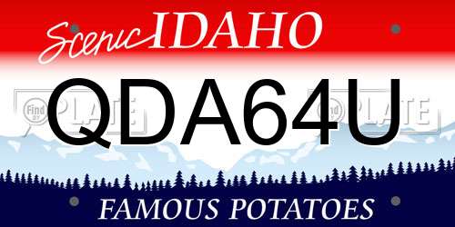 QDA64U Idaho License Plate