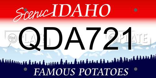 QDA721 Idaho License Plate