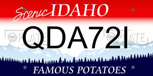 QDA72I Idaho License Plate