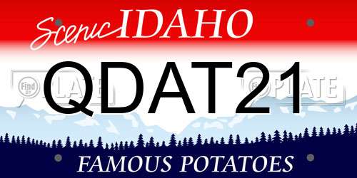 QDAT21 Idaho License Plate