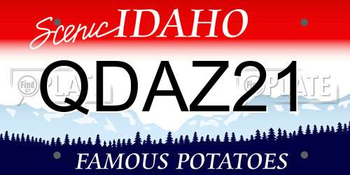QDAZ21 Idaho License Plate