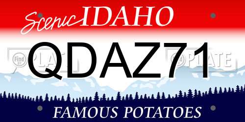 QDAZ71 Idaho License Plate