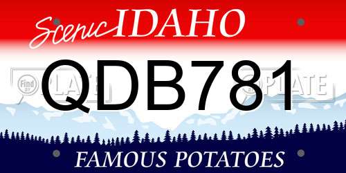 QDB781 Idaho License Plate