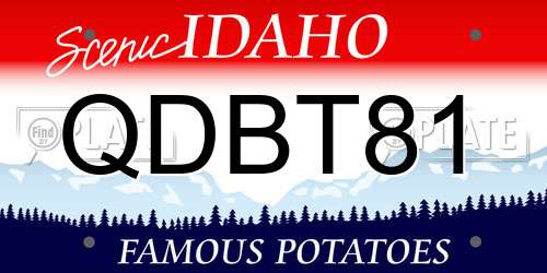 QDBT81 Idaho License Plate
