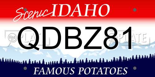 QDBZ81 Idaho License Plate